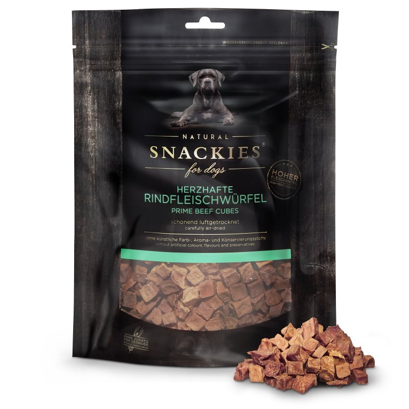 Snackies Hundesnack Herzhafte Rindfleischwürfel 170g