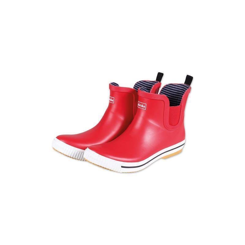 Derbe Damen-Gummistiefel Wattpuuschen Pelz Rot 36