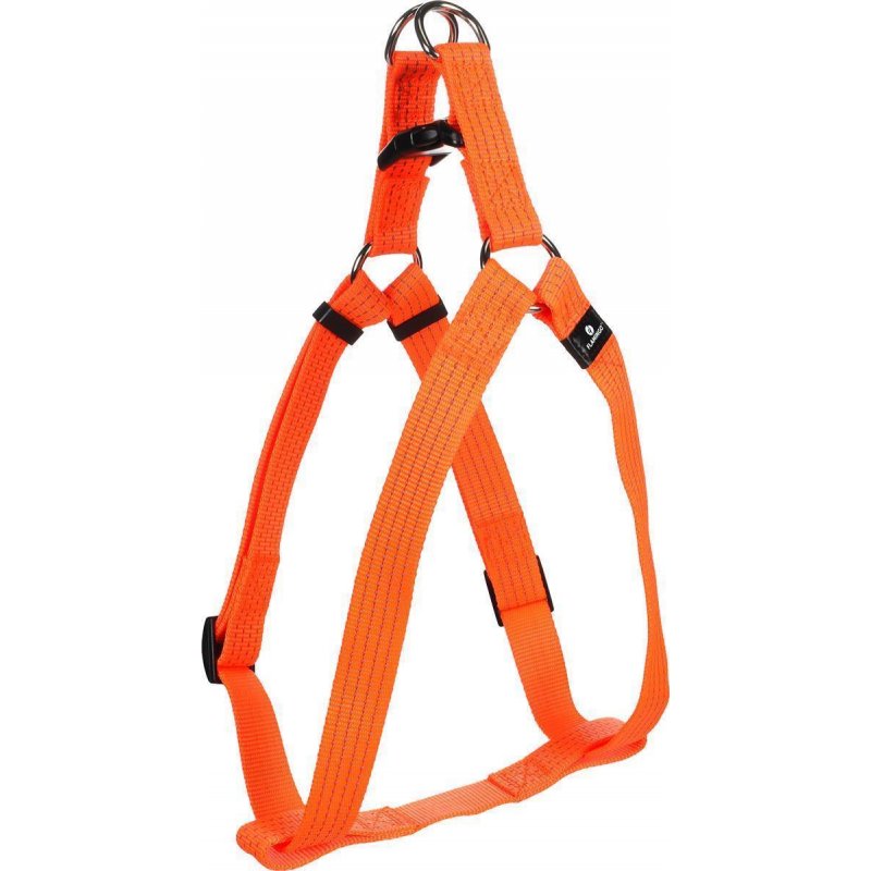 Flamingo Hunde & Katzen Geschirr Step & Go Len Orange 25-45cm 15mm