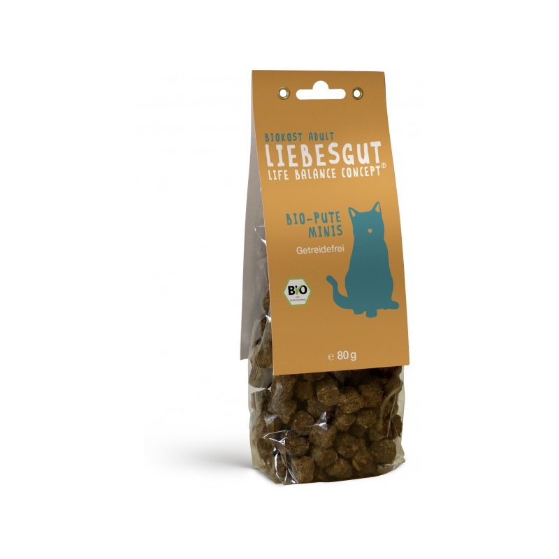 Liebesgut Katzensnacks Bio Puten Minis 80g