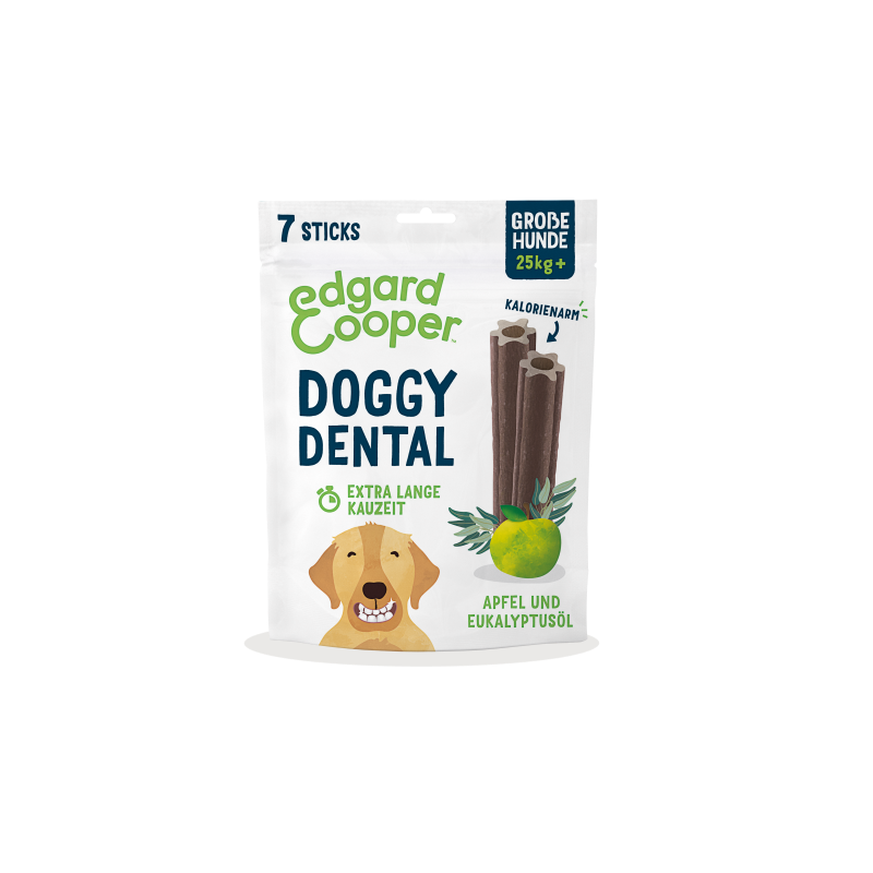 Edgard & Cooper kalorienarme Doggy Dental Apfel & Eukalyptus 7 Sticks Big 240g