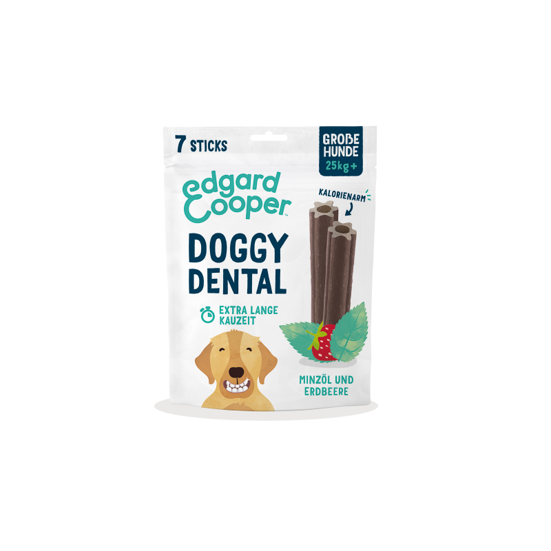 Edgard & Cooper kalorienarme Doggy Dental Erdbeere & Minze 7 Sticks Small 105g