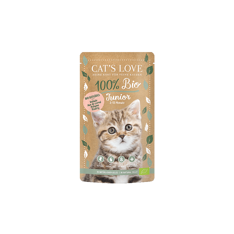 Cat´s Love Nassfutter Junior BIO Geflügel 100g