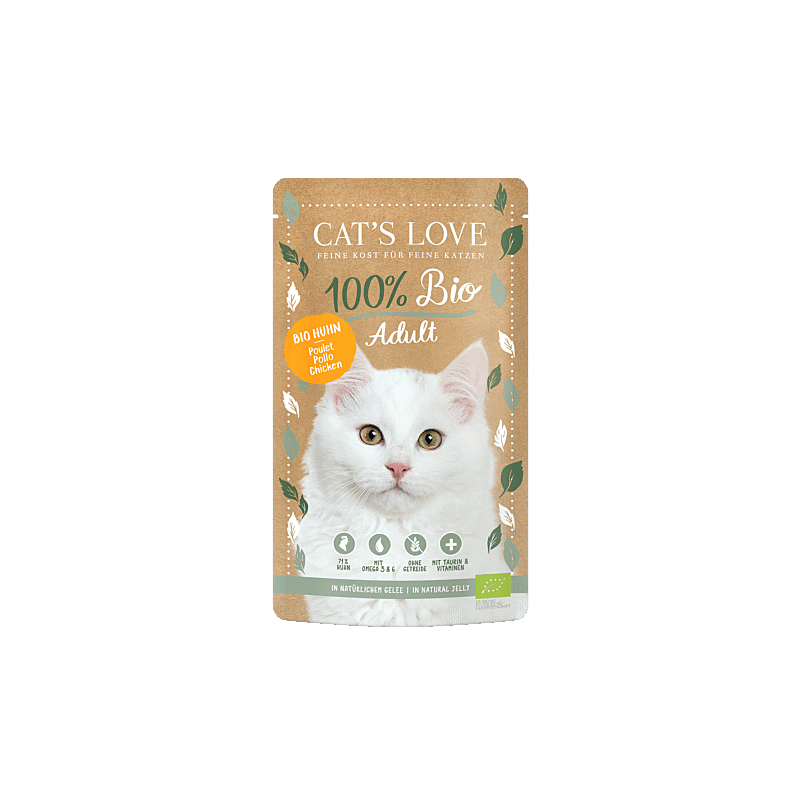 Cat´s Love Nassfutter Adult BIO Huhn 100g