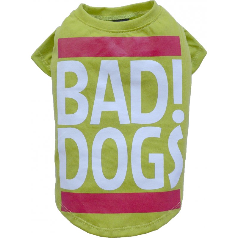 DoggyDolly Hunde T-Shirt BAD DOGS Grüngelb XXS