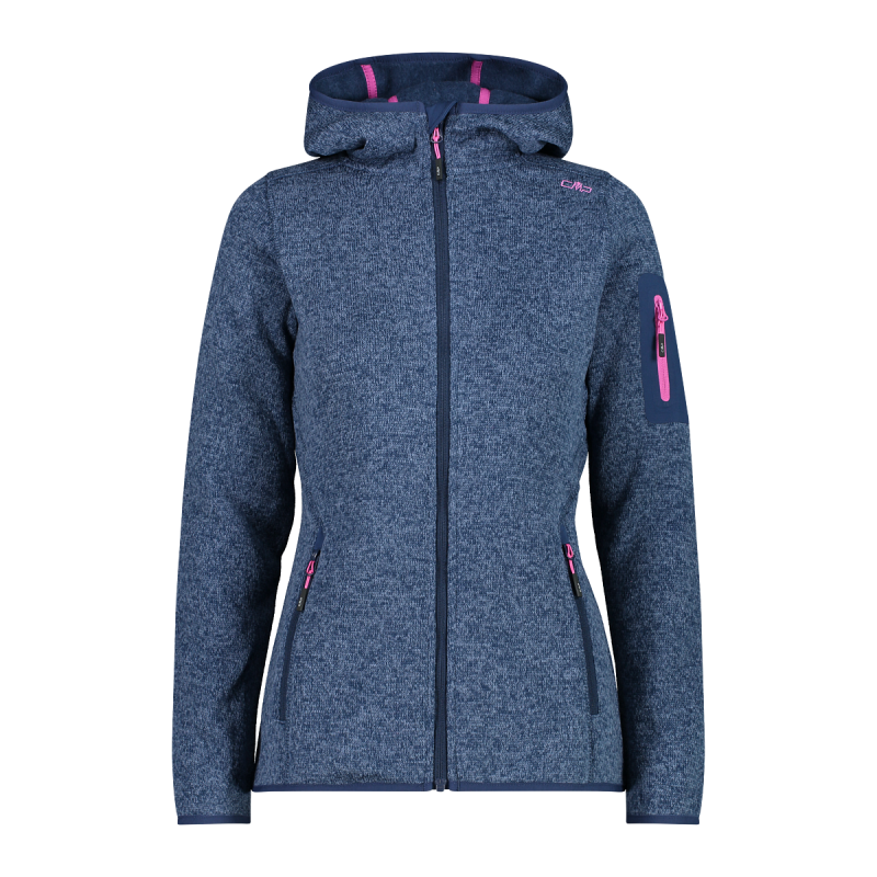 CMP Damen-Fleecejacke Knit-Tech in melierter Optik Dunkelblau 34