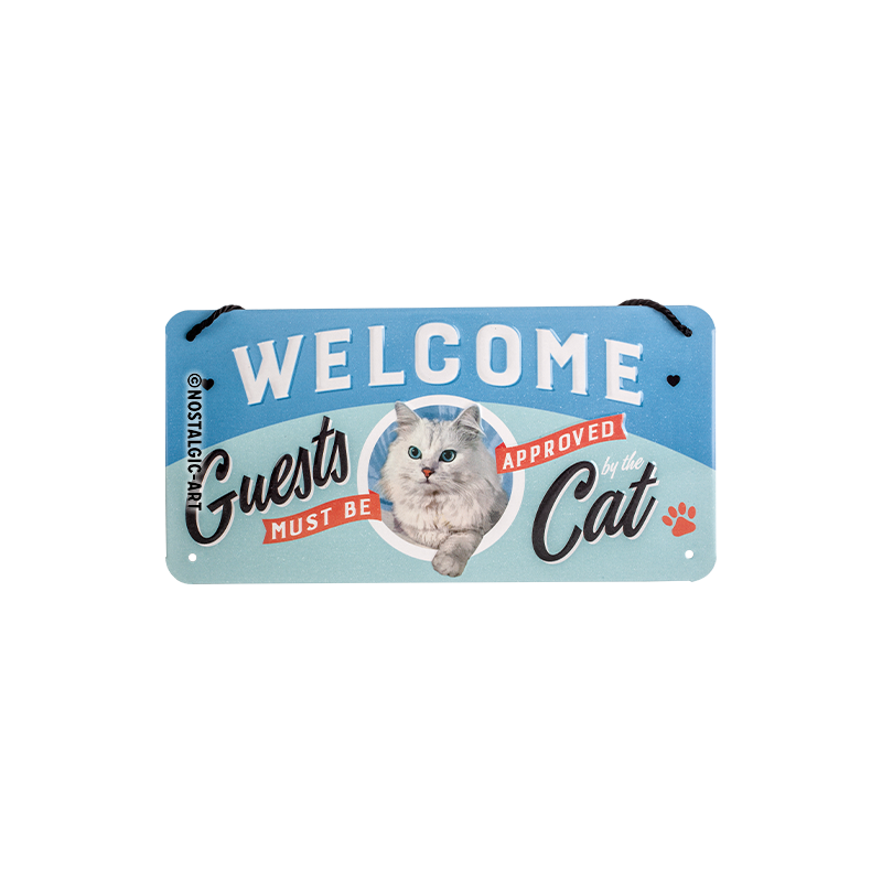 Nostalgic-Art Hängeschild Welcome Guests Cat