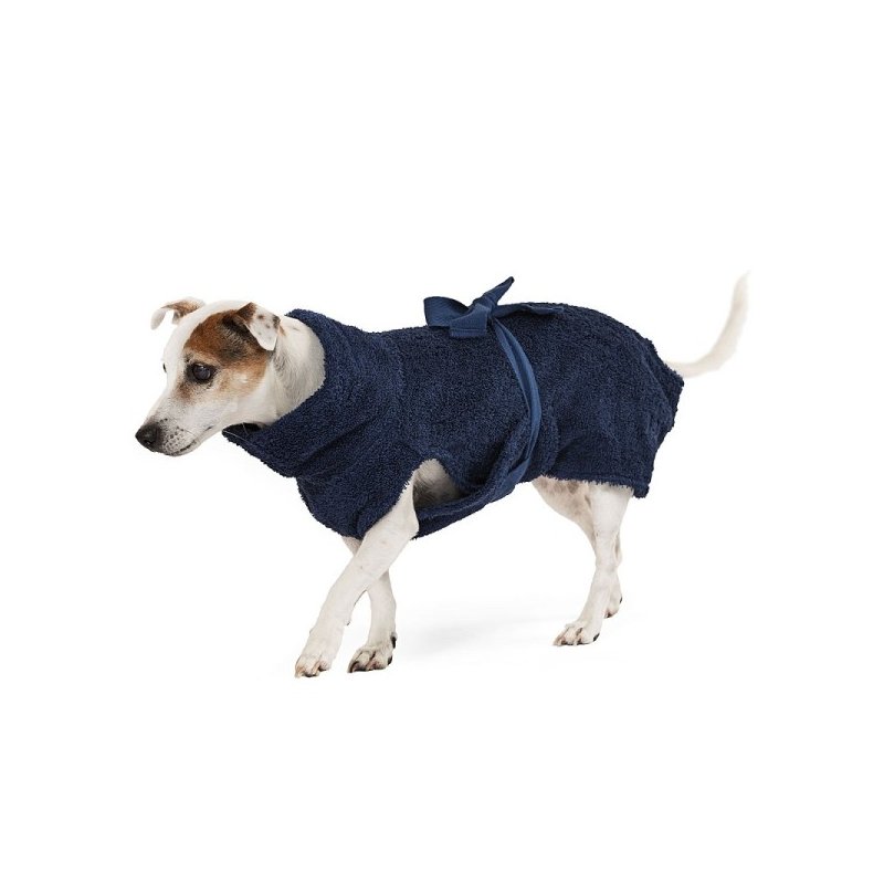 Lill`s Hundebademantel aus Bio-Baumwolle Dunkelblau 3XL