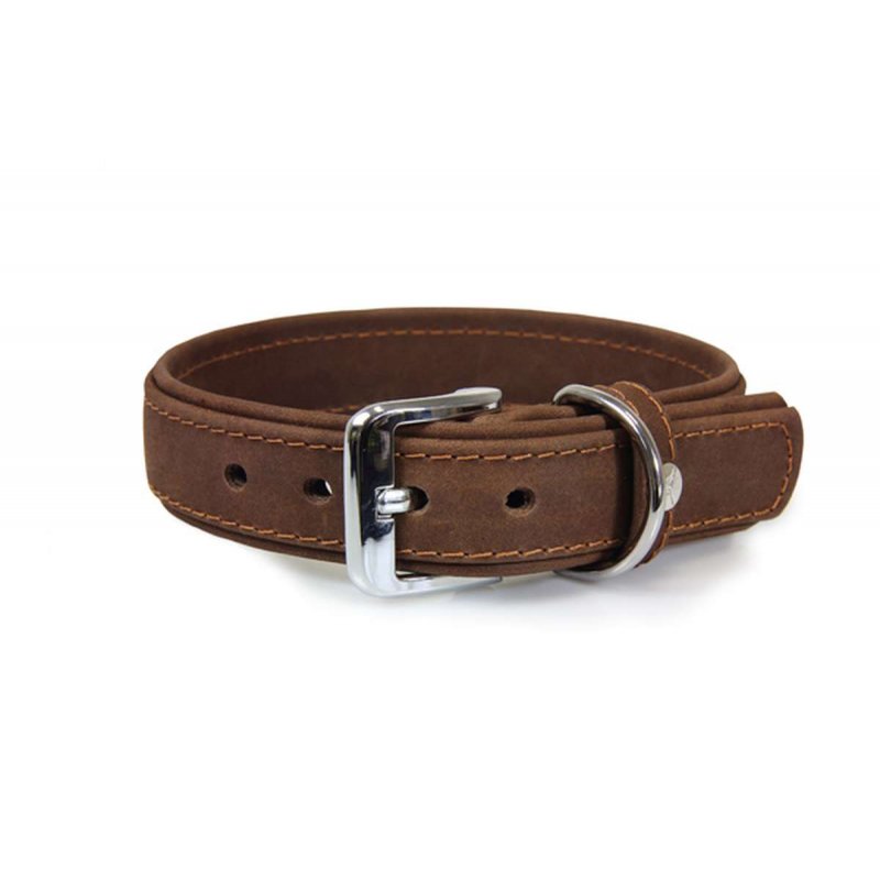 Das Lederband Hundehalsband Boston Mocca B 16 mm / L 35 cm