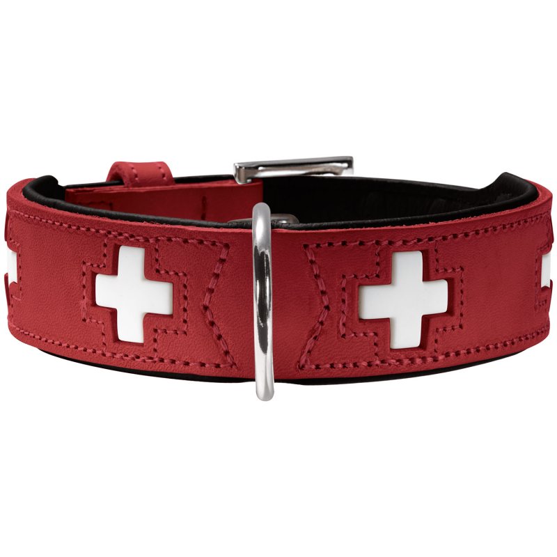 Hunter Halsband Swiss Rot/Schwarz XS-S (37 cm)