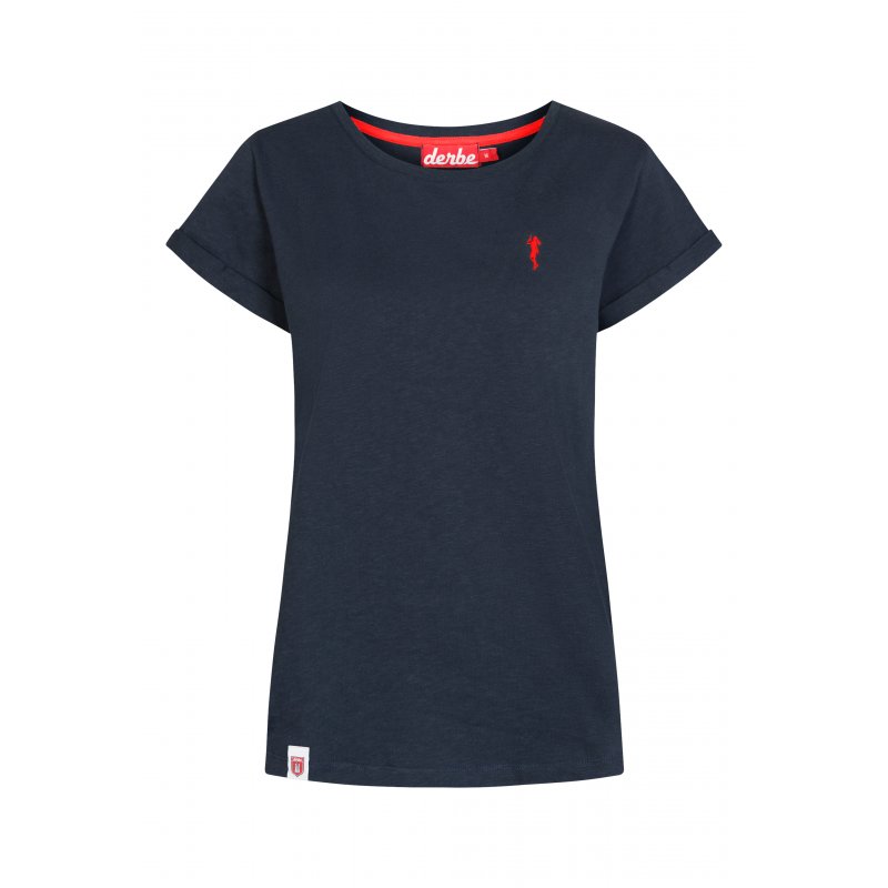 Derbe Damen T-Shirt Basic Kippes Dunkelblau XS