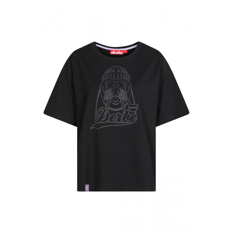 Derbe Damen T-Shirt Walross Schwarz S