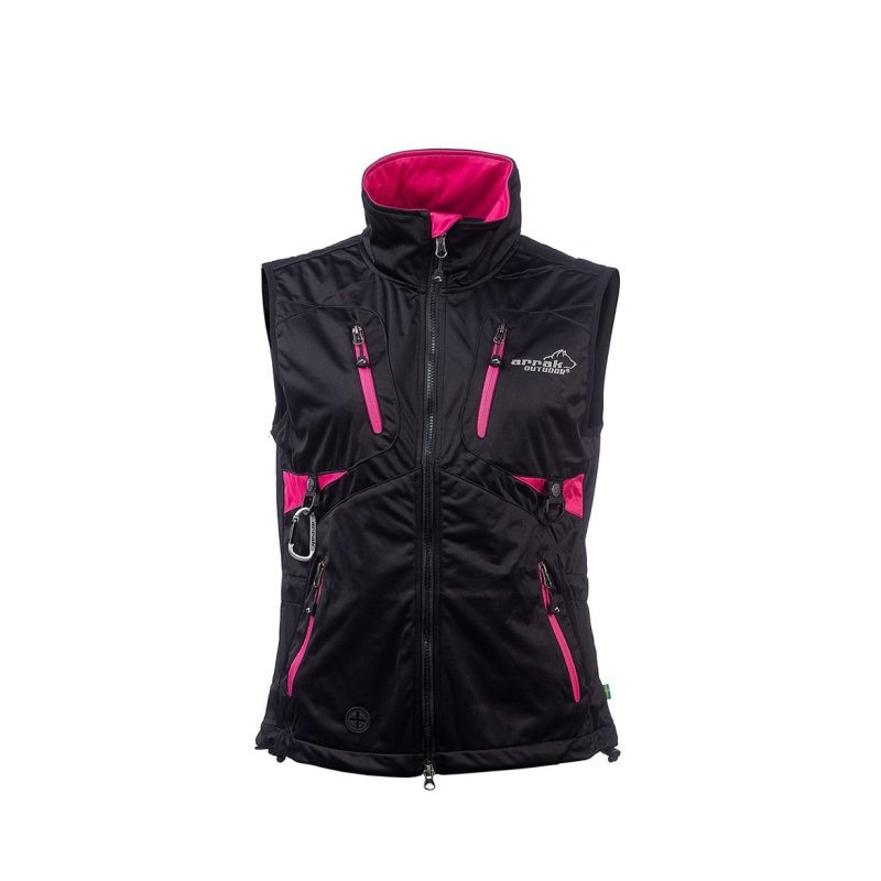 Arrak Damen Softshellweste Acadia Schwarz/Pink XXL