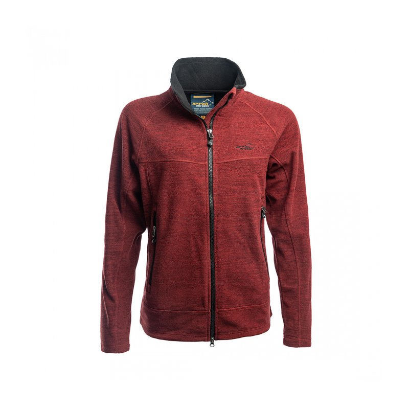 Arrak Damen Fleecejacke Hiker Rot Melange XS