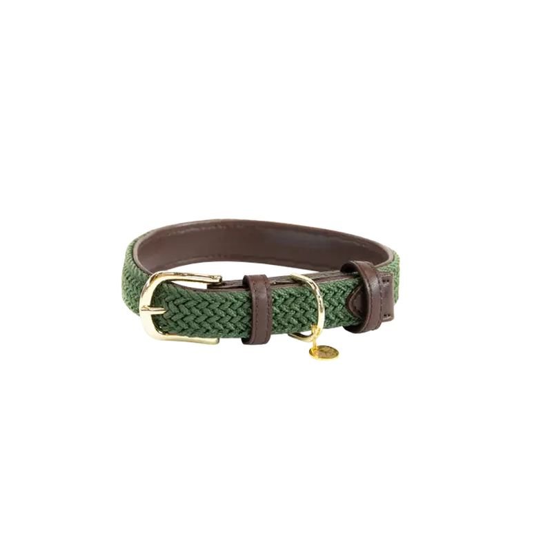 Kentucky Dogwear Hundehalsband geknüpftes Nylon Olivgrün XS 37cm