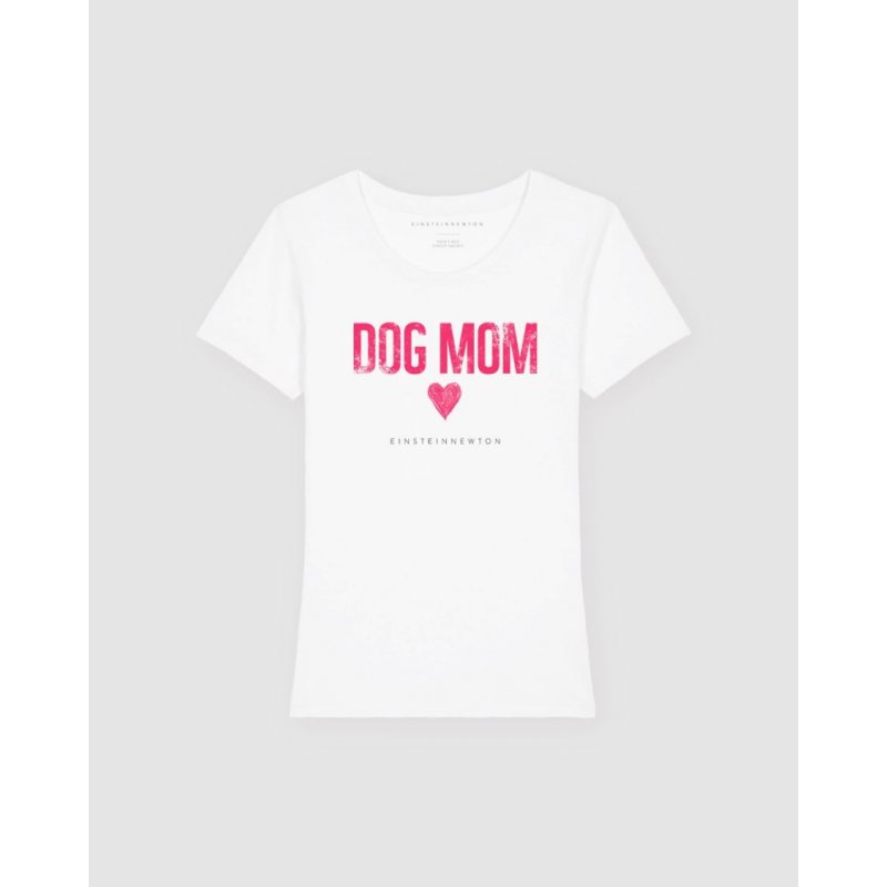 Einstein Newton Dog Mom Pinky T-Shirt Rodeo Weiß XS