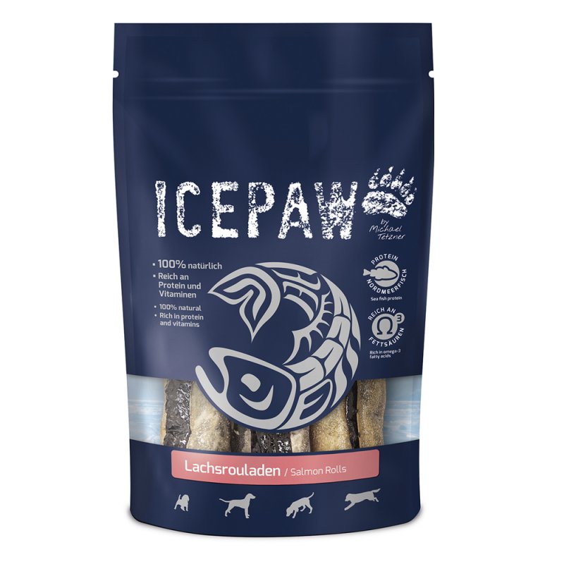 ICEPAW Hundesnack Lachsrouladen 200g