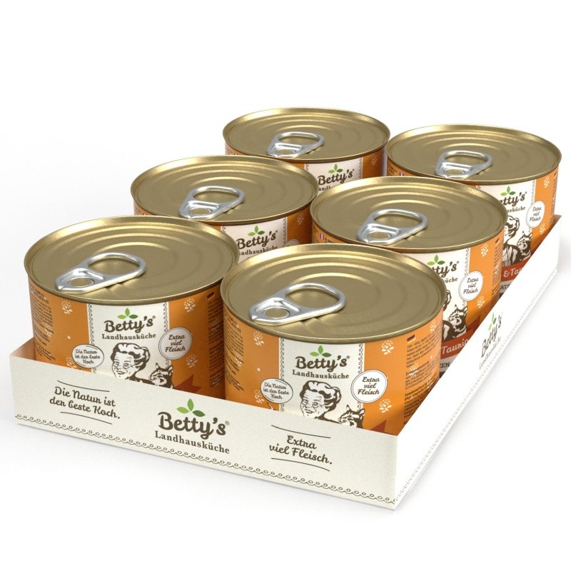 Betty's Landhausküche Katzenfutter mit Ente 6x 200g