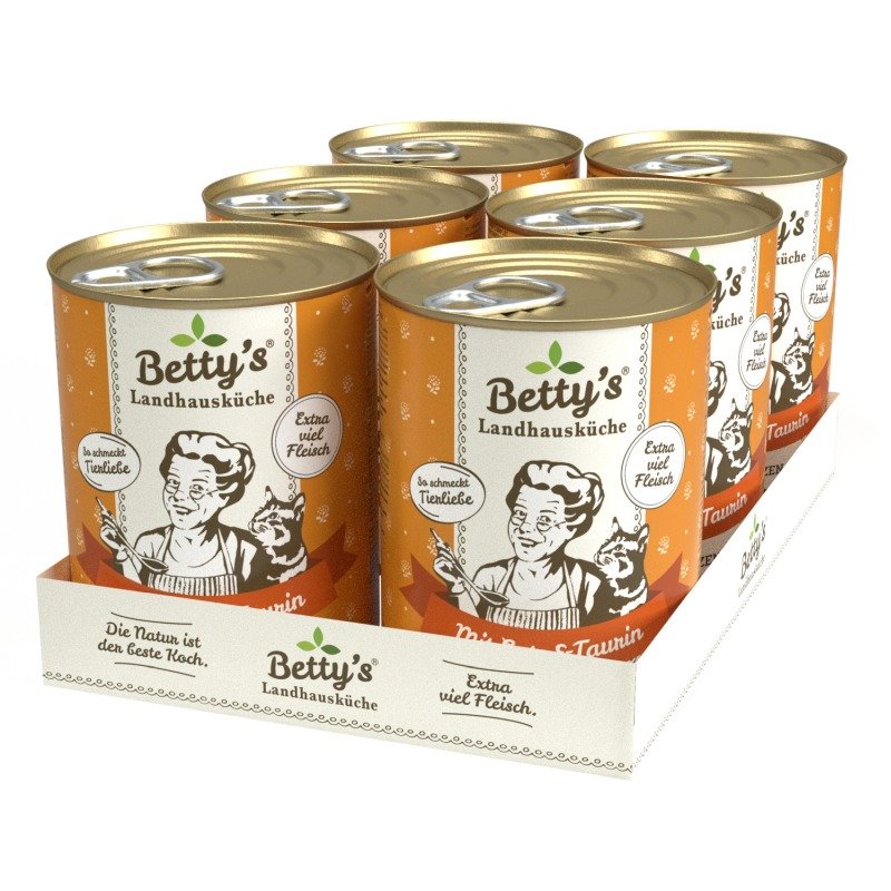 Betty's Landhausküche Katzenfutter mit Ente 6x 400g