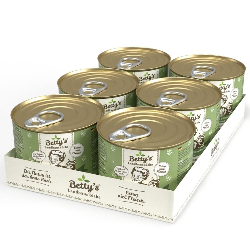 Betty's Landhausküche Katzenfutter Huhn & Kalb 6x 200g