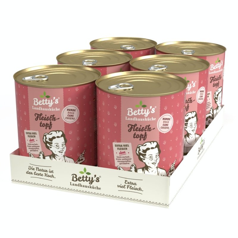 Betty`s Landhausküche Hundefutter Fleischtopf 6x 800g