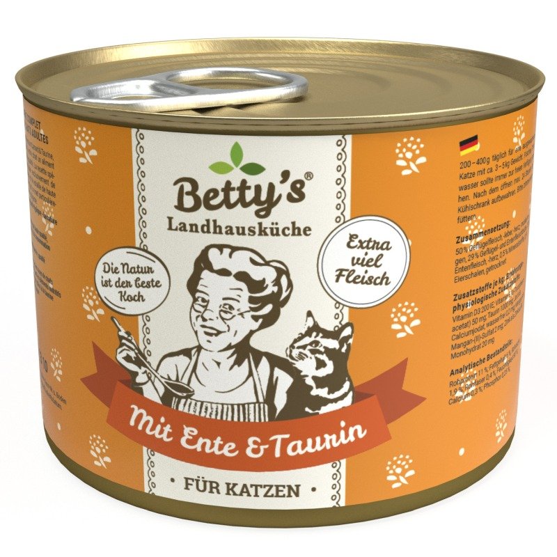 Betty's Landhausküche Katzenfutter mit Ente 1x 200g