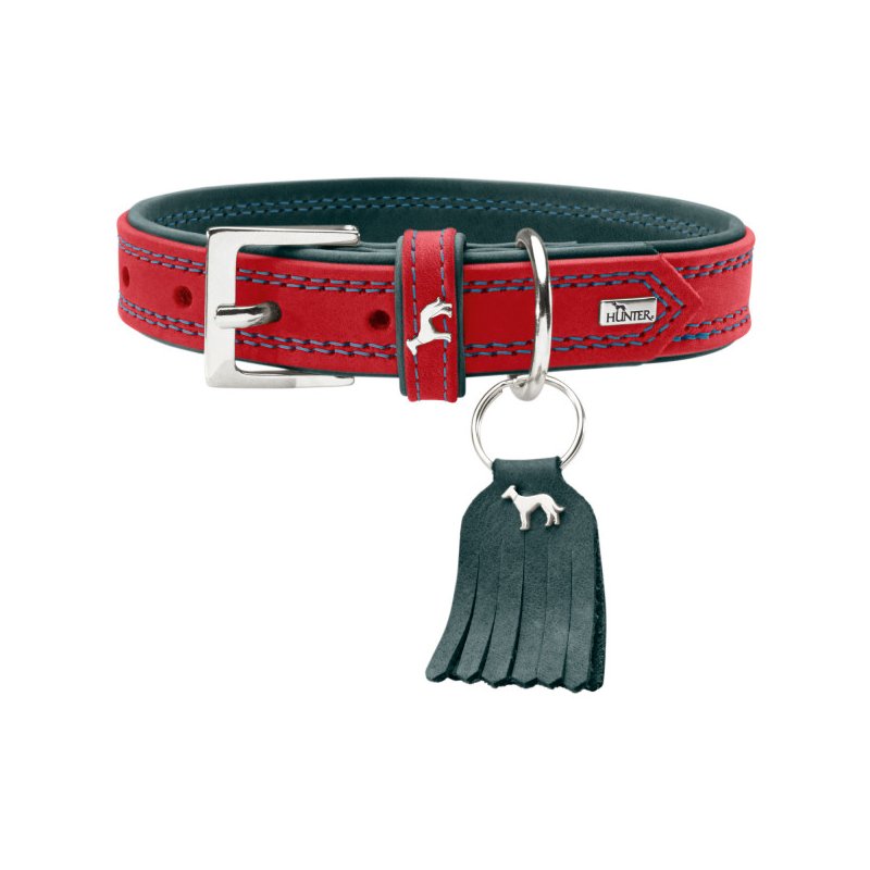 Hunter Hundehalsband Lucca Rot/Türkis S-M (50)