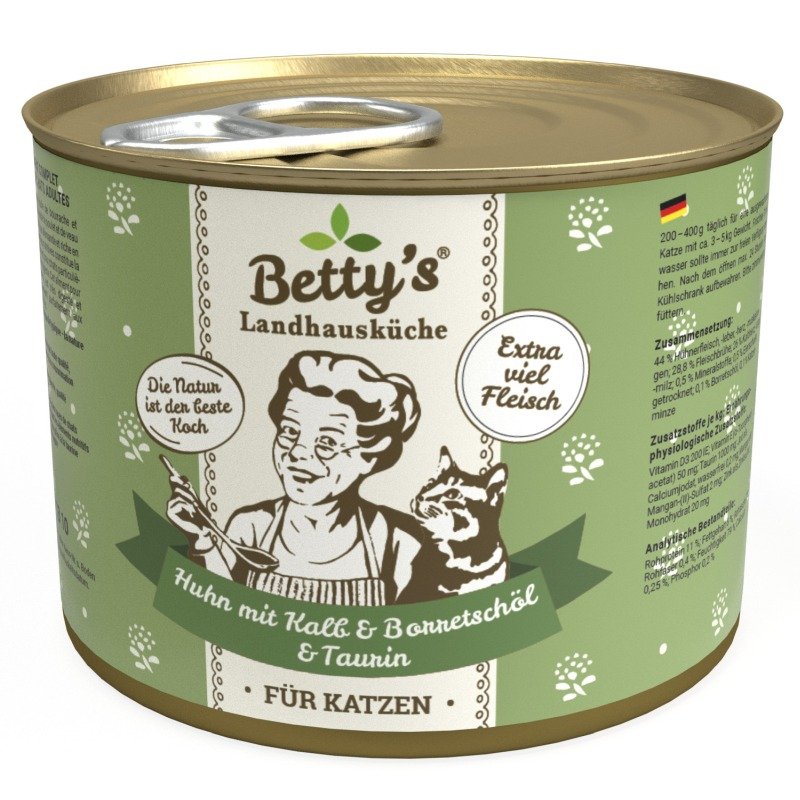 Betty's Landhausküche Katzenfutter Huhn & Kalb 1x 200g