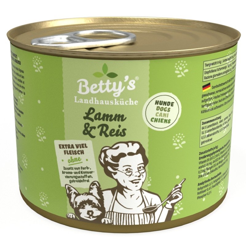 Betty`s Landhausküche Hundefutter Lamm & Reis 1x 200g