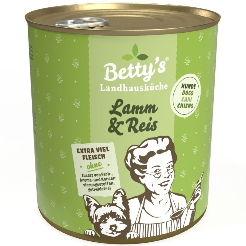 Betty`s Landhausküche Hundefutter Lamm & Reis 1x 800g