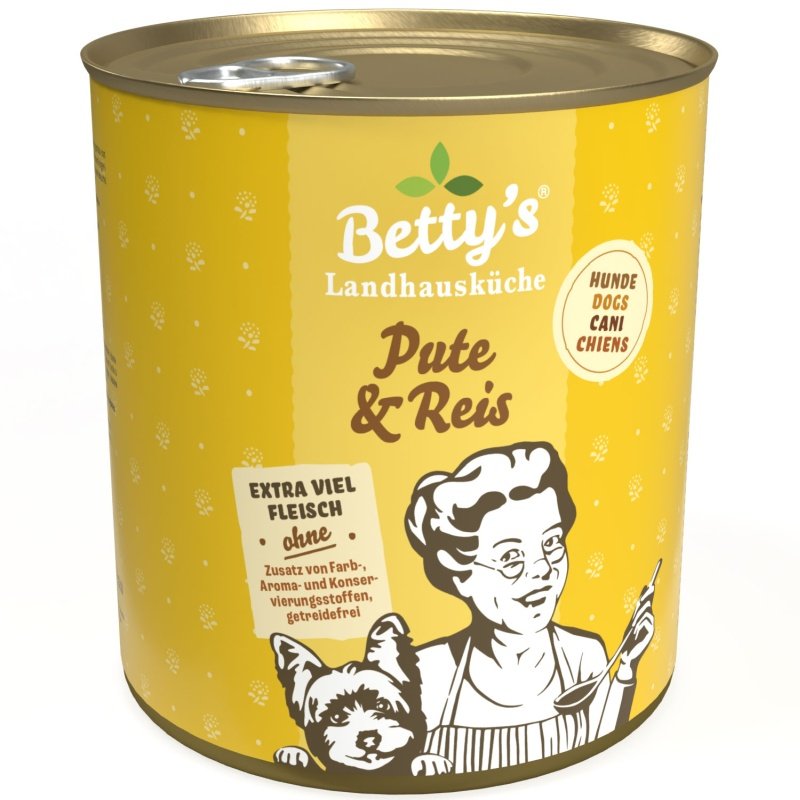 Betty`s Landhausküche Hundefutter Pute & Reis 1x 800g