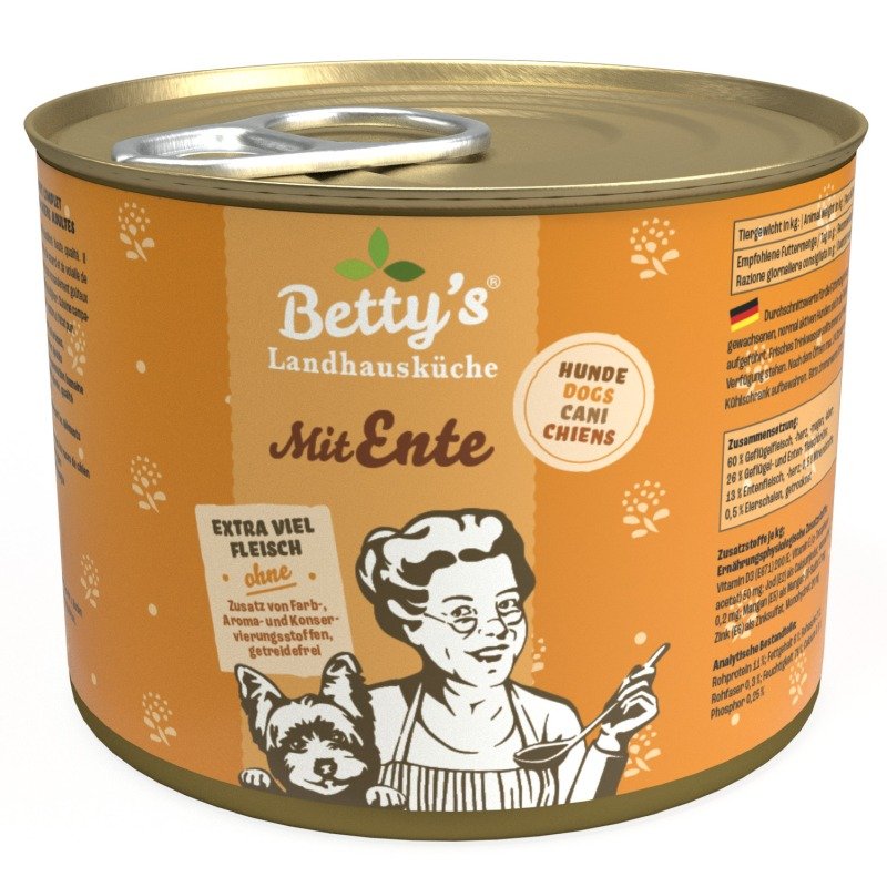 Betty`s Landhausküche Hundefutter mit Ente 1x 200g