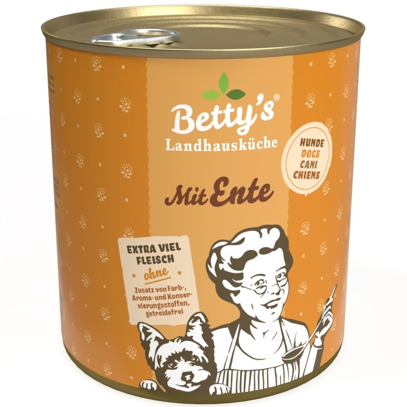 Betty`s Landhausküche Hundefutter mit Ente 1x 800g