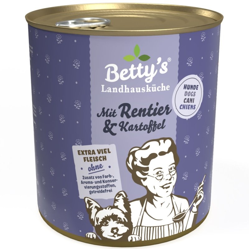 Betty´s Landhausküche Hundefutter Rentier mit Kartoffel 1x 800g