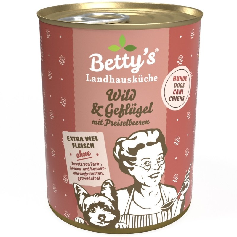 Betty´s Landhausküche Hundefutter Geflügel & Wild mit Preiselbeeren 1x 400g