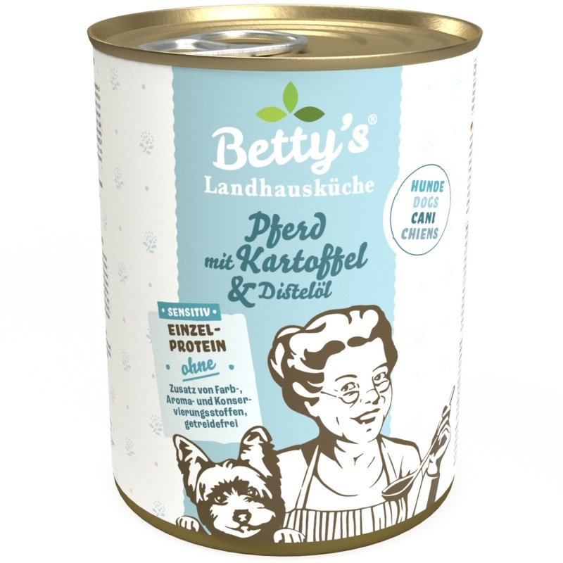 Betty´s Landhausküche Hundefutter Pferd mit Kartoffel & Distelöl 1x 400g