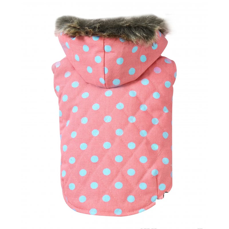 DoggyDolly Hunde Wintermantel Rosa Getupft XS