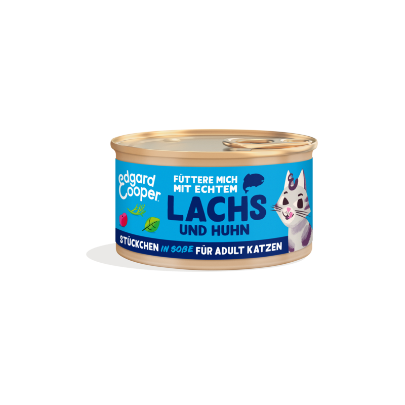 Edgard & Cooper Katzen Nassfutter Adult Pazifischer Lachs und Freilaufhuhn 85g