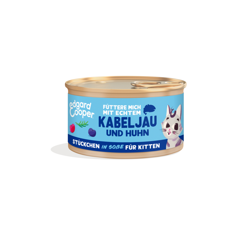 Edgard & Cooper Katzen Nassfutter Kitten MSC-Kabeljau und Freilaufhuhn 85g