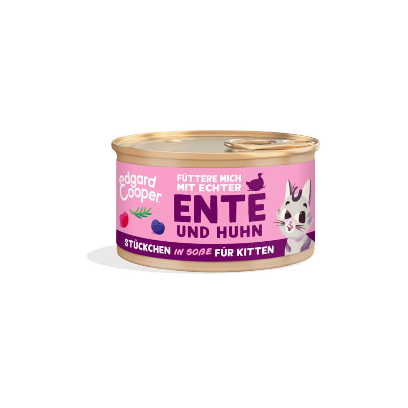 Edgard & Cooper Kitten Nassfutter Freilaufente und Freilaufhuhn 85g