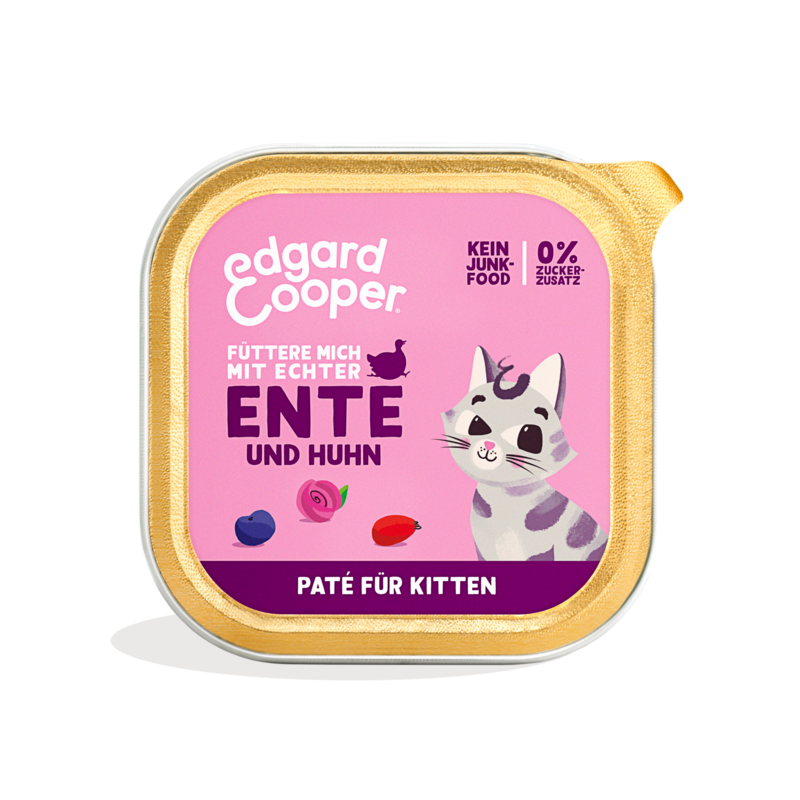 Edgard & Cooper Kitten Nassfutter Paté Freilaufente und Freilaufhuhn 85g