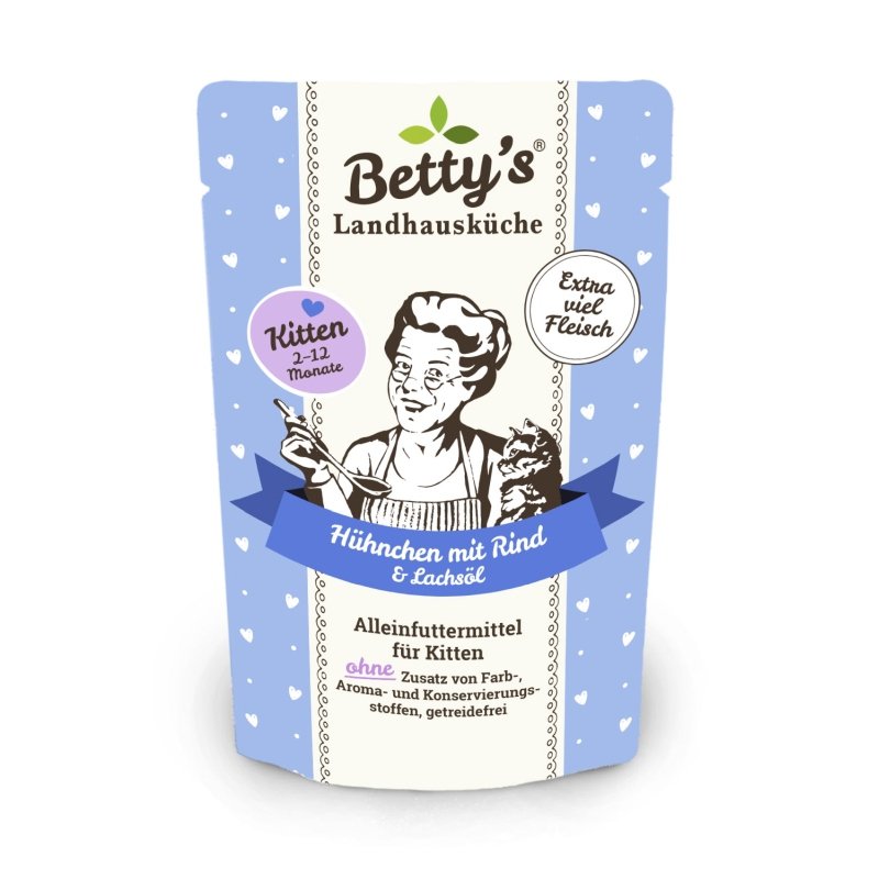 Betty's Landhausküche Kitten Frischebeutel Hühnchen mit Rind 1 x 100g