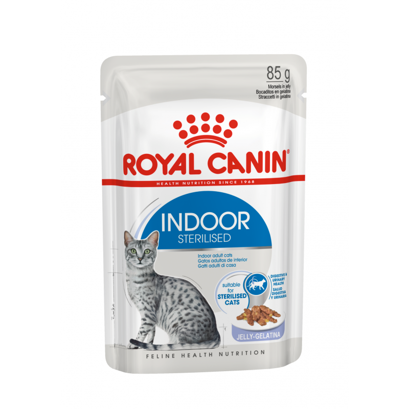 ROYAL CANIN INDOOR Sterilised in Gelee Nassfutter für Wohnungskatzen 12x85 g