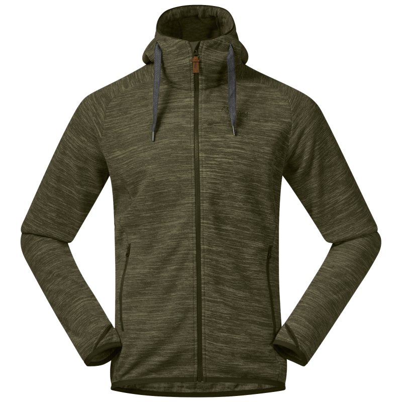 Bergans Herrenjacke Hareid Fleece Dunkel Oliv Grün S