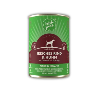 Irish Pure Hundenassfutter Irisches Rind & Huhn mit Gemüse & 2 % Kelp-Alge Adult