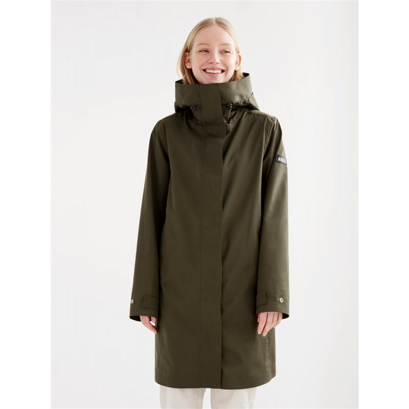 Aigle Damen Parka Lang Grün 36