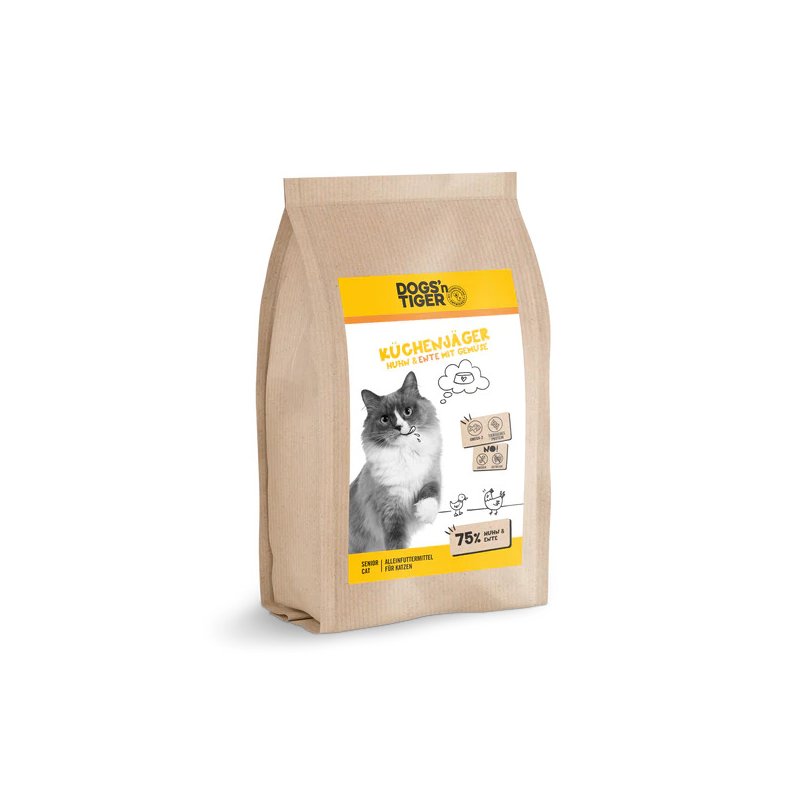 Dogs’n Tiger Katzenfutter Trockenfutter Senior Küchenjäger 1,5Kg