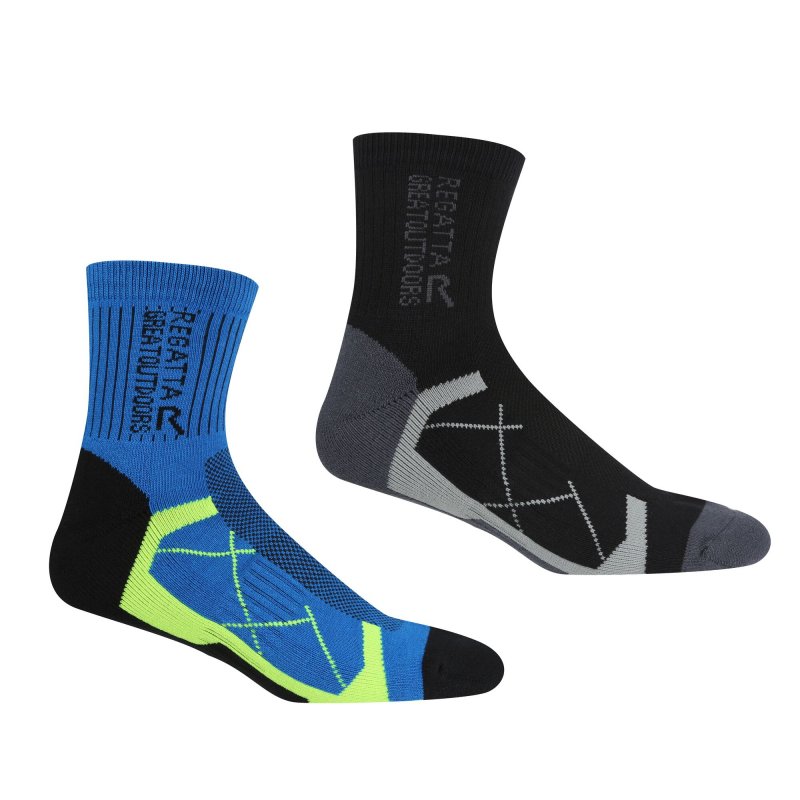 Regatta Herren Socken Aktive Outdoor 2er-Pack Blau/Grau 39-42