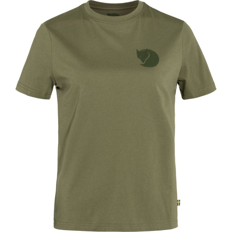 Fjällräven Damen T-Shirt Fox Boxy Logo Tee Grün XXS