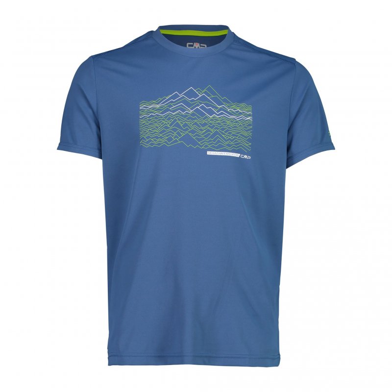 CMP Herren Piqué-Shirt mit Adventure-Print Blau 46